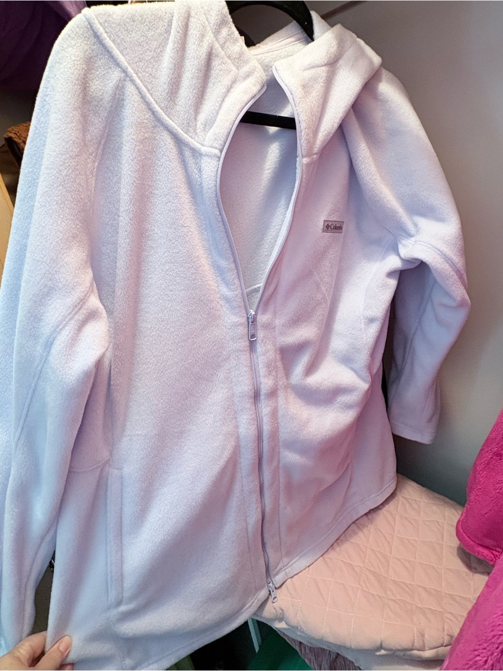 Columbia Women's Pale Pink Full-Zip Teddy Fleece Jacket